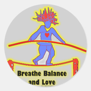 Balance Breath & Love Classic Round Sticker