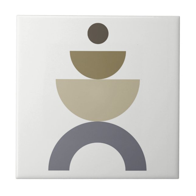 Balance - colourful Mid Century geometric shapes Tile (Front)