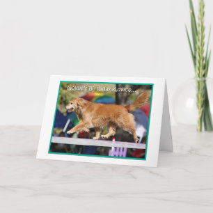 'Balance' Golden Retriever Agility Birthday Card