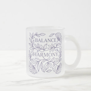 Balance & Harmony Frosted Glass Coffee Mug