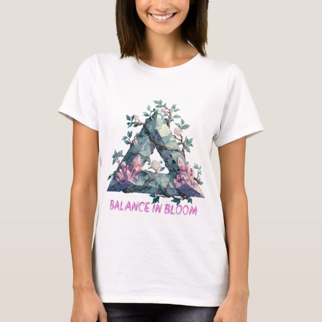 Balance in Bloom Crystal Triangle Floral T-Shirt (Front)