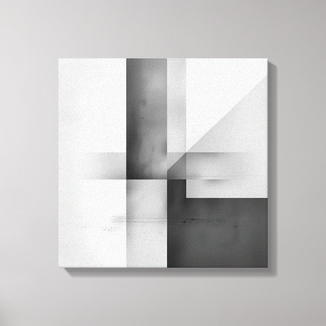Balance in Contrast – Minimalist Grey Scale Ar Canvas Print (Front)