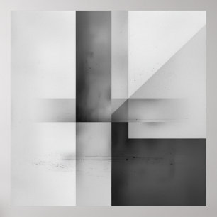Balance in Contrast – Minimalist Grey Scale Ar Poster