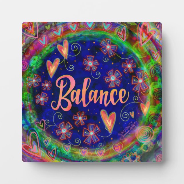 Balance Inspiring Pretty Floral Inspirivity Easel Plaque (Front)
