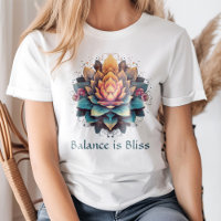 "Balance is Bliss" Vintage Colourful Lotus Flower