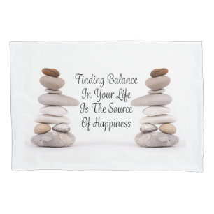 Balance of life zen stones slogan canvas print T-S Pillowcase