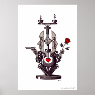 Balance of the soul surreal black and white art poster