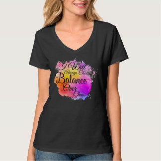 Balance Over Chaos V-Neck Tee shirt Black