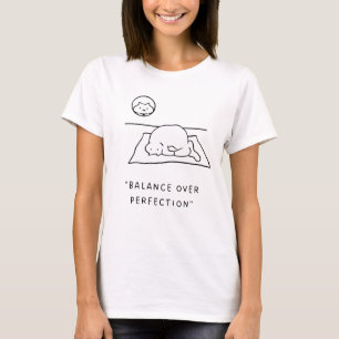 Balance Over Perfection Yoga Cat Illustration T-Shirt
