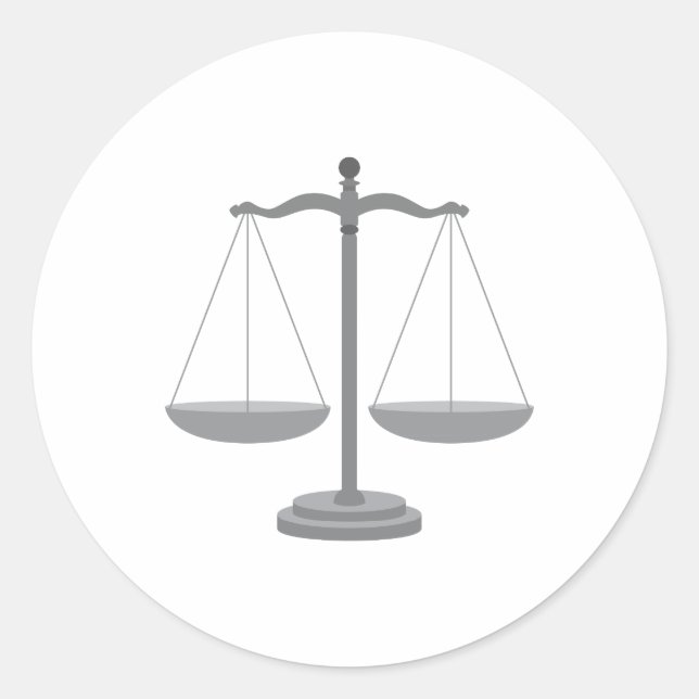 Balance Scale Classic Round Sticker (Front)