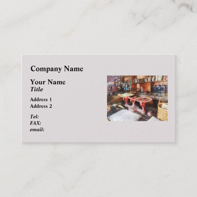 Balance Scale in General Store Business Card (Front)