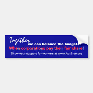 Balance the budget (corporations) sticker