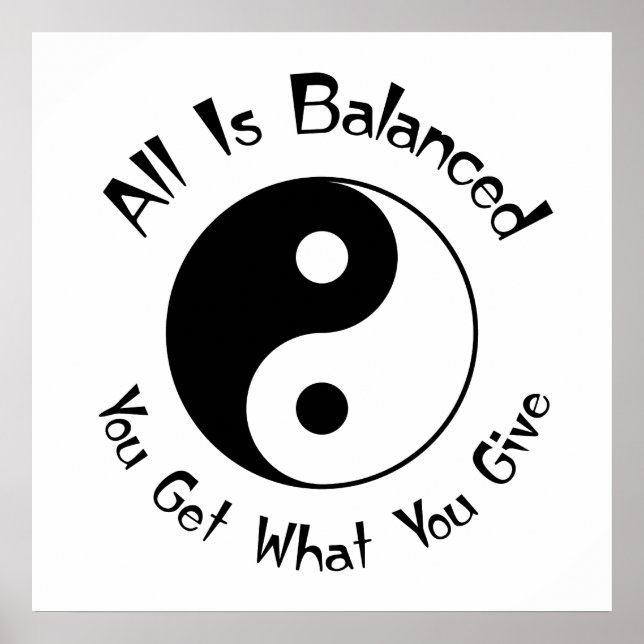Balance Yin Yang Poster (Front)