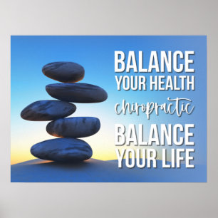 Balance Your Health & Life Inspiring Chiropractic Poster