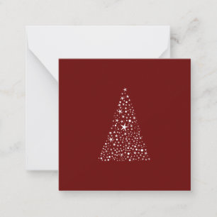 Balanced Bordeaux Christmas Tree Stars Composition Card