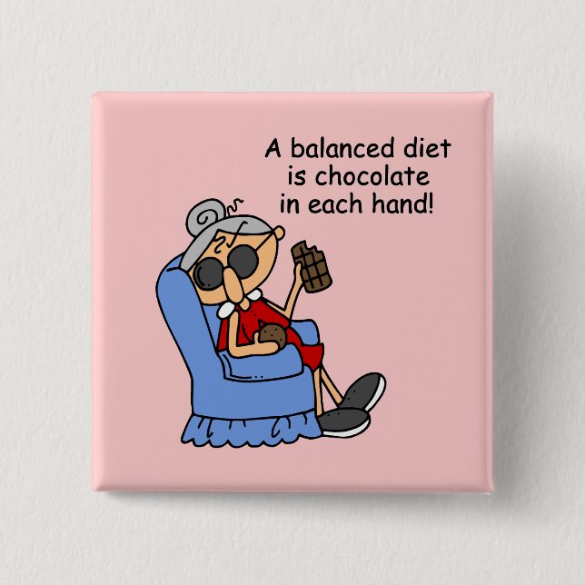 Balanced Chocolate Diet 15 Cm Square Badge (Front)