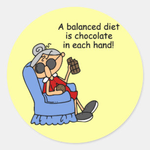 Balanced Chocolate Diet Classic Round Sticker