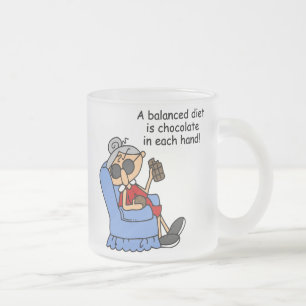 Balanced Chocolate Diet Frosted Glass Coffee Mug