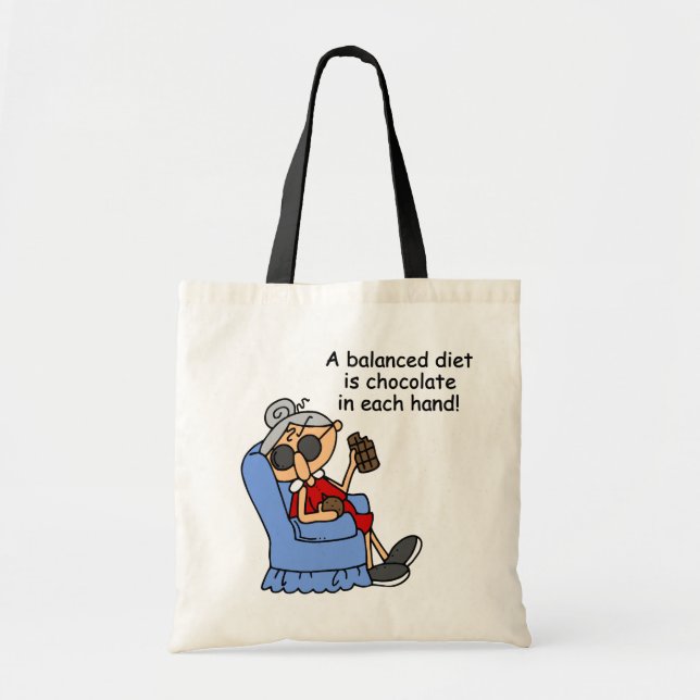 Balanced Chocolate Diet Tote Bag (Front)