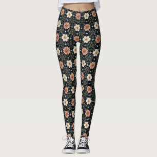 Balanced Contemporary Floral Grid Leggings