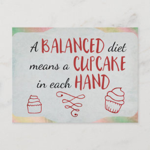Balanced Diet Cupcake Theme Postcard