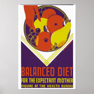Balanced Diet for the Expectant Mother Poster