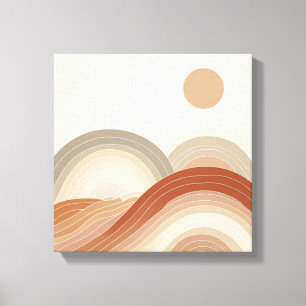 Balanced Horizon Lines with Minimal Organic Layers Canvas Print