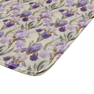 Balanced Luxury Elegant Iris Flowers Cutting Board