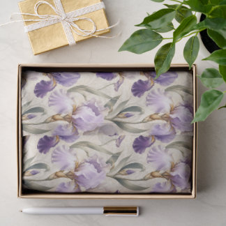 Balanced Luxury Elegant Iris Flowers Tissue Paper