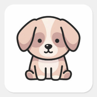 Balanced Minimal Dog – Modern Cute Illustration Square Sticker