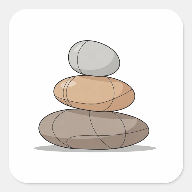 Balanced Minimal Nature Zen Square Sticker (Front)