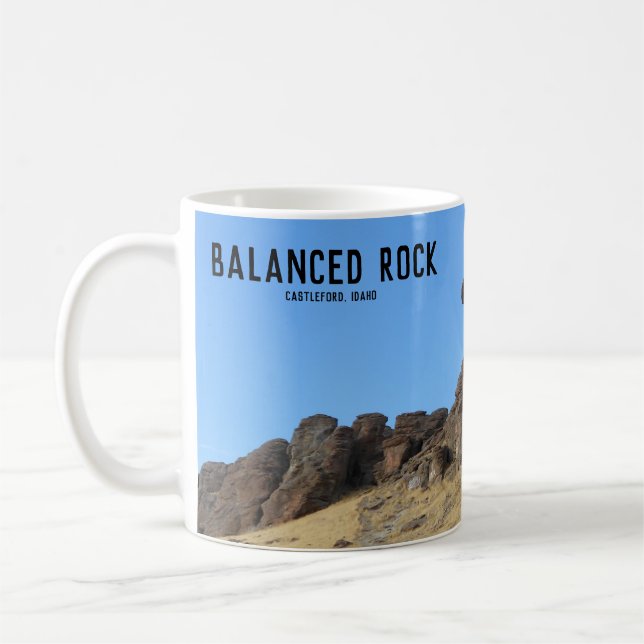 Balanced Rock Idaho Photo Coffee Mug (Left)