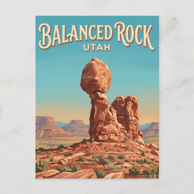 Balanced Rock Moab Utah Postcard (Front)