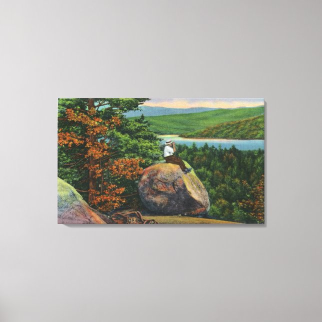 Balanced Rock View of Fulton Chain of Lakes Canvas Print (Front)