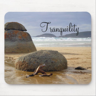 Balanced Rocks and Driftwood on Australian Beach Mouse Mat