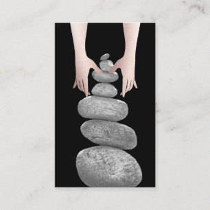 Balanced Rocks Massage Therapy Hands Health Spa Business Card