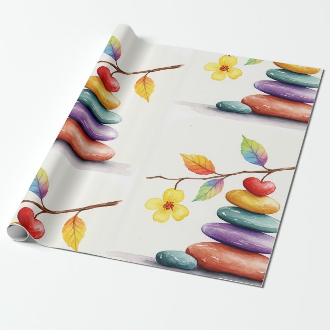 Balanced stones wrapping paper (Unrolled)