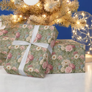 Balanced Vintage Botanical Bouquet Wrapping Paper