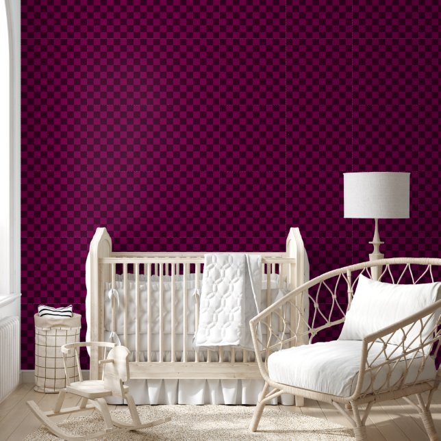 Balanced Visuals with Maroon Chequerboard Pattern Wallpaper (Kids)