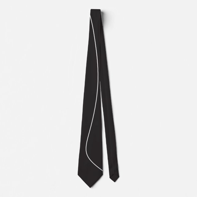 Balanced White Classic Line Graphic Tie (Front)