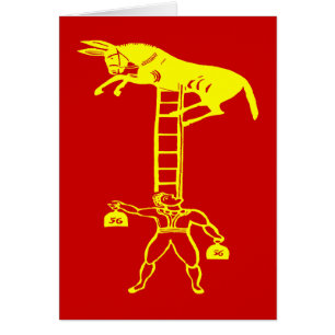Balancing a Living Donkey ~ CHANGE COLOR Card