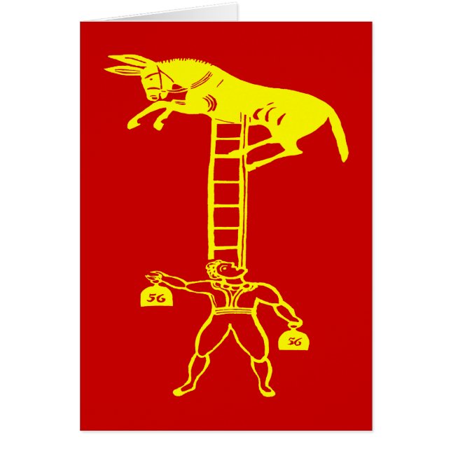 Balancing a Living Donkey ~ CHANGE COLOR Card (Front)