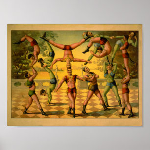 Balancing Acrobats Circus Poster