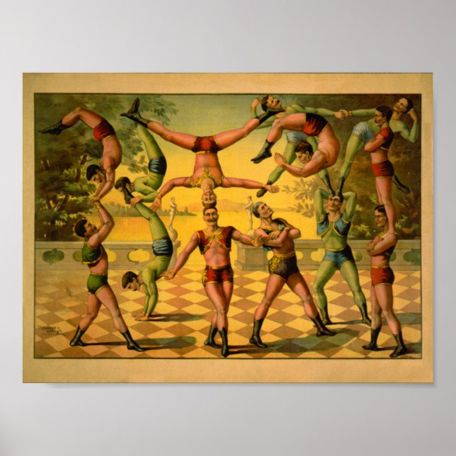 Balancing Acrobats Circus Poster (Front)