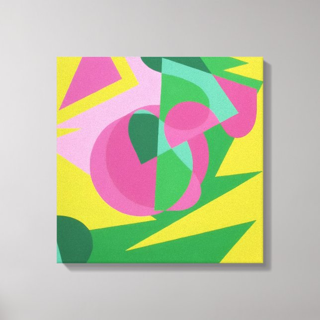 Balancing Act Yellow Background Canvas Print (Front)