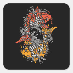Balancing Koi Square Sticker