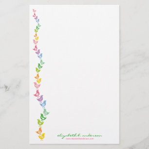 Balancing Retro Rainbow Chick Note Card Stationery