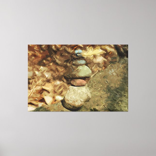 Balancing Rocks Abstract Impressionism Canvas Print (Front)