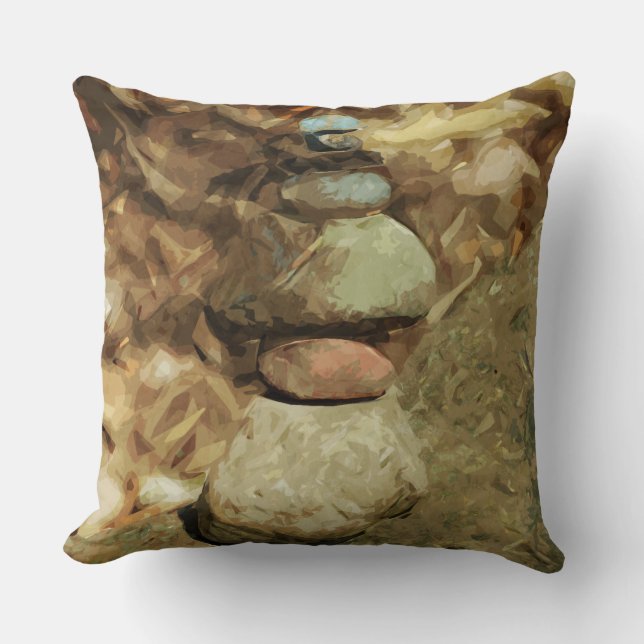 Balancing Rocks Abstract Impressionism Cushion (Front)