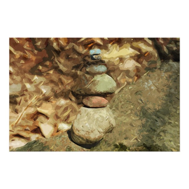 Balancing Rocks Abstract Impressionism Photo Print (Front)